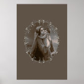 Vintage Madonna und Kind mit Silberrahmen Poster (Vorne)