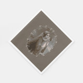 Vintage Madonna und Kind mit Silberrahmen Serviette (Ecke)