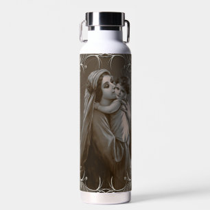 Vintage Madonna und Kind mit Silberrahmen Trinkflasche
