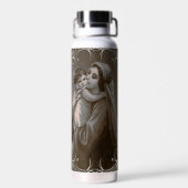 Vintage Madonna und Kind mit Silberrahmen Trinkflasche (Rückseite)