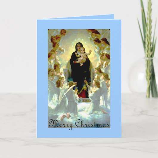 Vintage Madonna Weihnachtskarte Feiertagskarte (Vorderseite)