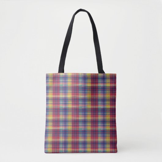 Vintage Madras Karomuster Tasche (Vorderseite)