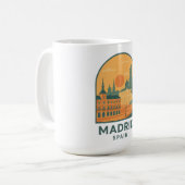 Vintage Madrid Spanien Reise – Retro Stadt Kaffeetasse (Vorderseite Links)