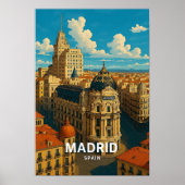 Vintage Madrid Spanien Reiseplakat Poster (Vorne)