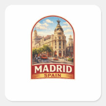 Vintage Madrid Spanien Reiseplakat Stil Design