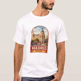 Vintage Madrid Spanien Reiseplakat Stil Design T-Shirt