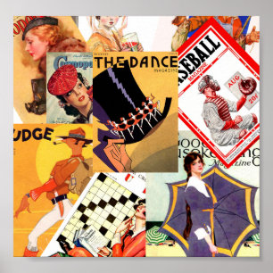 Vintage Magazin-Montage Poster