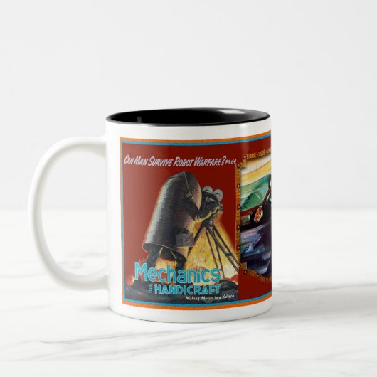 VINTAGE MAGAZINES THEMA ZWEIFARBIGE TASSE (Links)