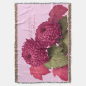 Vintage Magenta Chrysanthemum-Blüte Decke (Vorderseite Vertikal)