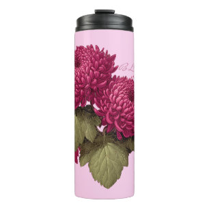 Vintage Magenta Chrysanthemum-Blüte Thermosbecher