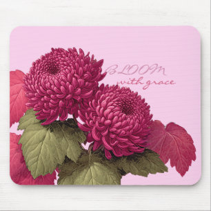 Vintage Magenta Chrysanthemum Botanisch Mousepad