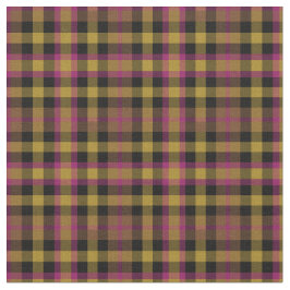 Vintage Magenta, Gold und Schwarz Kariert Stoff