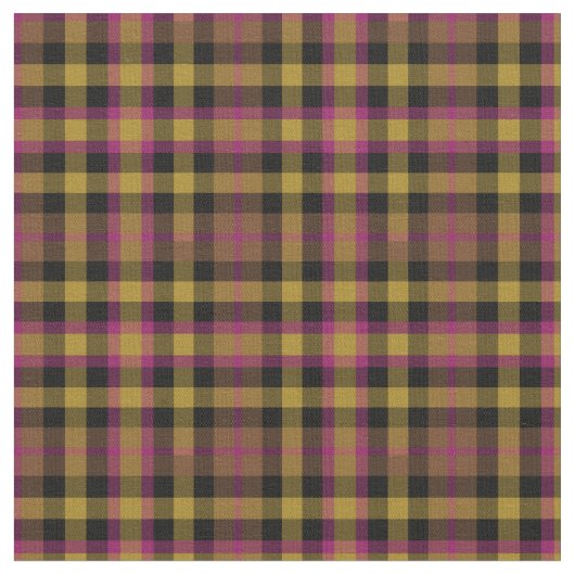 Vintage Magenta, Gold und Schwarz Kariert Stoff (Nahaufnahme)