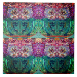 Vintage Magenta Vase Painting Abstract Fliese