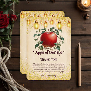 Vintage Magic Apple Unserer Augen Baby Shower Dankeskarte