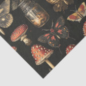 Vintage Magic Mushroom Moths Dark Academia Seidenpapier (Ausschnitt)