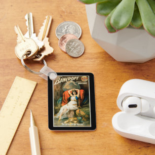 Vintage-Magic-Plakat, Zauberer Frederick Bancroft Schlüsselanhänger