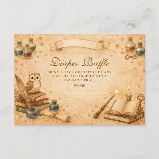 Vintage Magic Potion Windel-Raffle Begleitkarte (Vorderseite)