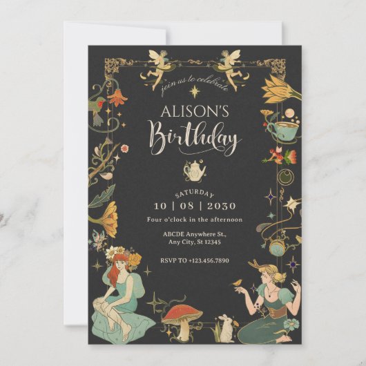 Vintage Magie Märchen Geburtstag Einladung (Vorderseite)