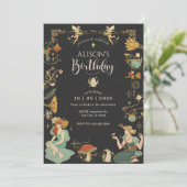 Vintage Magie Märchen Geburtstag Einladung (Stehend Vorderseite)