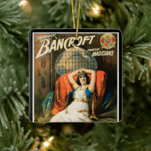 Vintage-Magieposter, Magier Frederick Bancroft Keramikornament