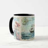 Vintage magische Welt der Meerjungfrau Tasse (Vorderseite Links)