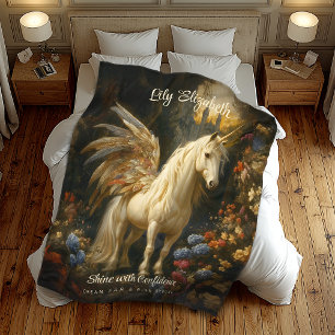 Vintage Magisches Märchen-Pegasus-Kinderzimmer Fleecedecke