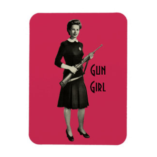 Vintage-Magnet mit Schießbudenlady aus den 1950er Magnet