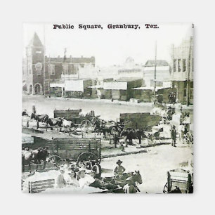 Vintage-Magnet Öffentlicher Platz Granbury, Texas Magnet