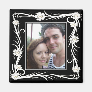 Vintage Magnet Vintage Floral Fügen Sie Ihr Foto h