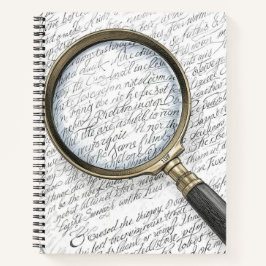 Vintage Magnifying Glass Ink Sketch Notebook Notizblock