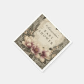 Vintage Magnolia Baby Shower Serviette (Ecke)