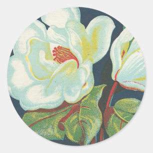 Vintage Magnolia-Blume Runder Aufkleber