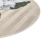 Vintage Magnolia-Blume über Streifen Schneidebrett (Ecke)
