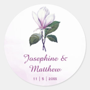 Vintage Magnolia Floral Wedding Stickers