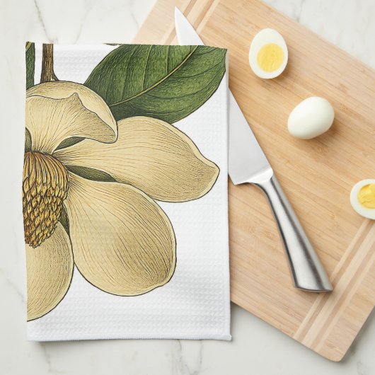 Vintage Magnolia Geschirrtuch (Viertel Falte)