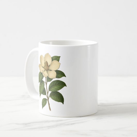 Vintage magnolia kaffeetasse (Vorderseite Links)