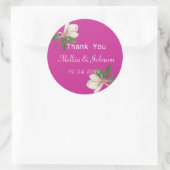 Vintage magnolia rosa Gastgeschenk Hochzeit danke Runder Aufkleber (Tasche)