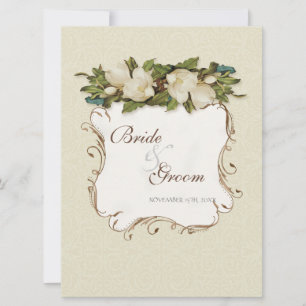 Vintage Magnolia Wirbel Damask Wedite Einladung