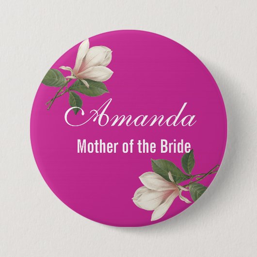 Vintage Magnolie, Brautmutter Button (Vorderseite)