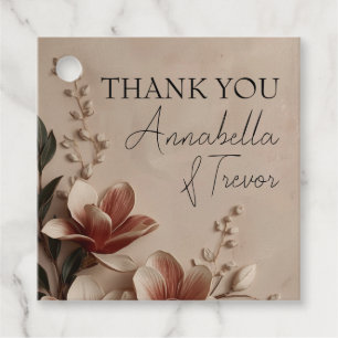 Vintage Magnolie Romantische Blumen Benutzername Geschenkanhänger