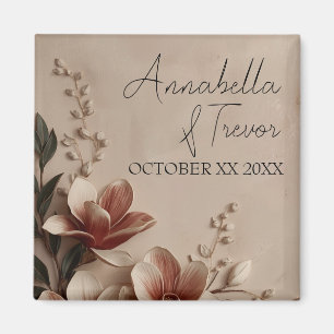 Vintage Magnolie Romantisches Florales Benutzerdef Magnet