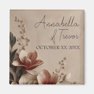 Vintage Magnolie Romantisches Florales Benutzerdef Magnet