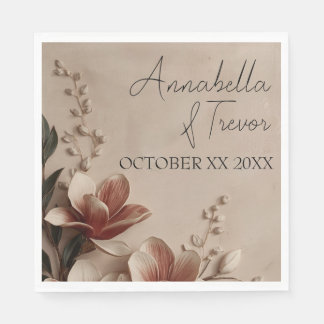 Vintage Magnolie Romantisches Florales Benutzerdef Serviette