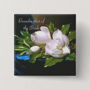 Vintage Magnolien-Großmutter/Braut-Knopf Button