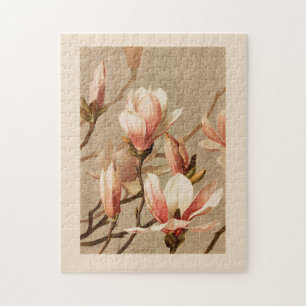 Vintage Magnolien Lithographie Puzzle
