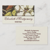 Vintage Magnolische Blume Berufliche Visitenkarte (Vorne/Hinten)