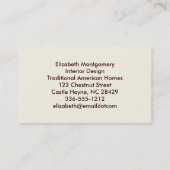 Vintage Magnolische Blume Berufliche Visitenkarte (Rückseite)