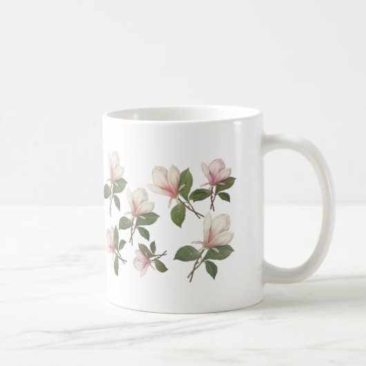 Vintage magnolische Blume floral. Klassisch, elega Kaffeetasse (Rechts)
