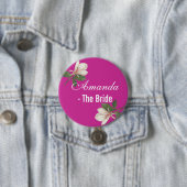 Vintage magnolische Blume in Rosa. Button (Beispiel)